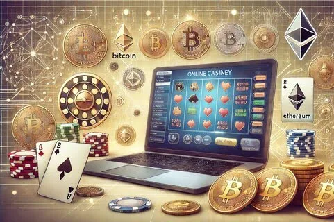 Cryptocurrency casino earnings illustration